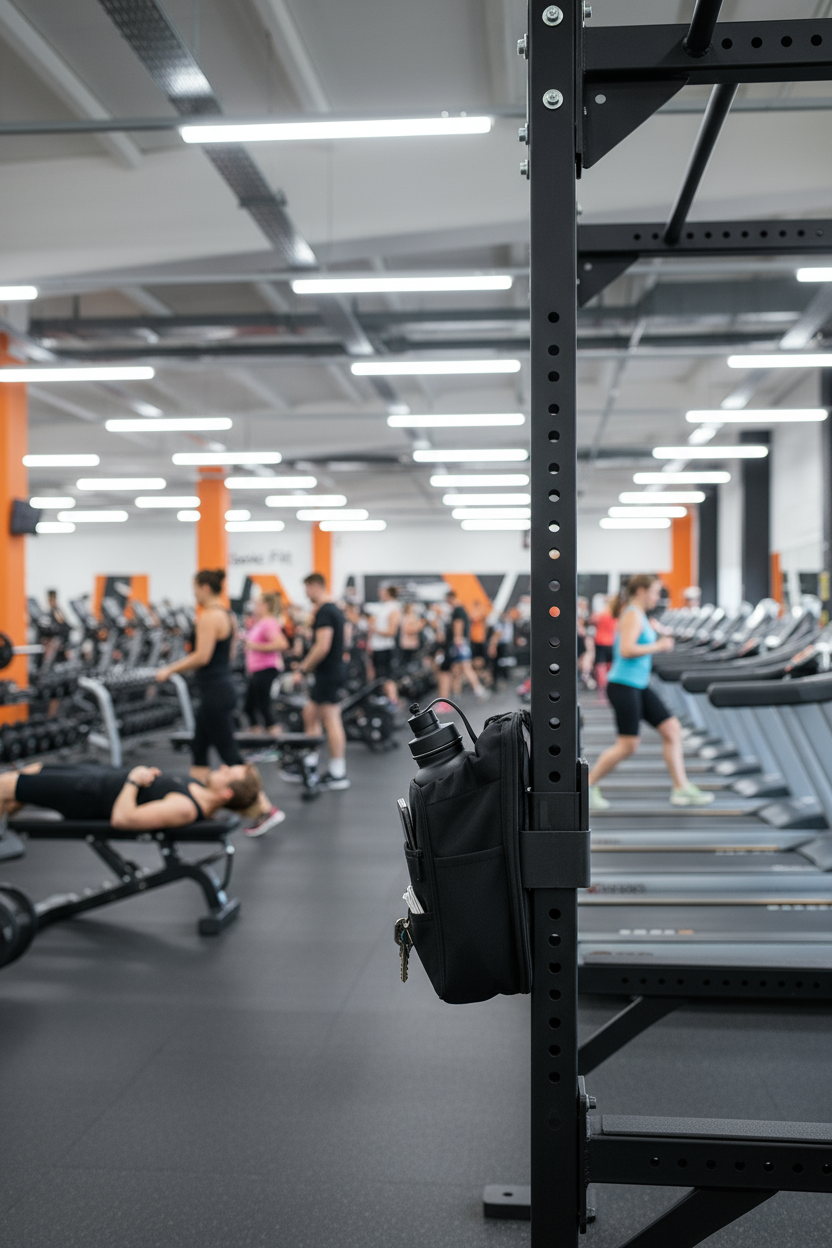 Sac aimanté dans salle Basic Fit